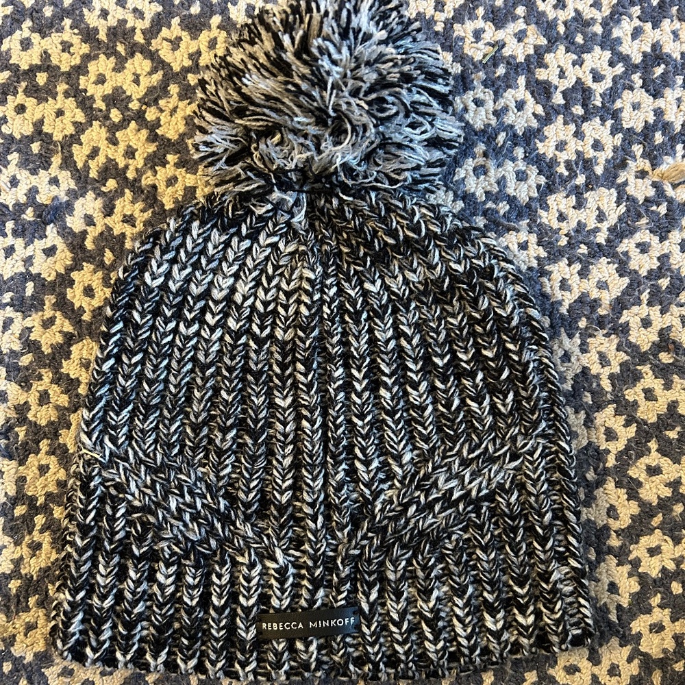 Rebecca Minkoff Black & White Marled Beanie